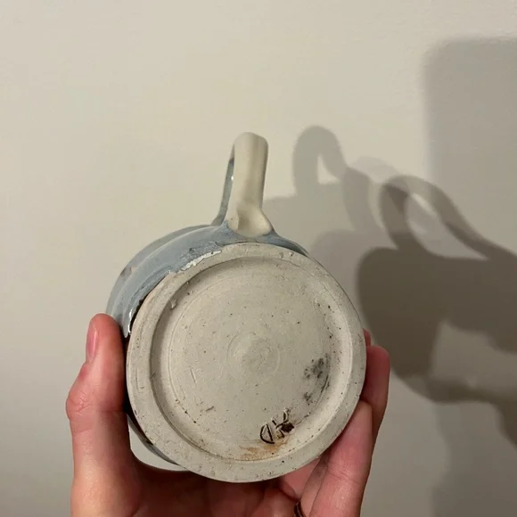 Handmade Farmhouse style Ceramic Mug. Light Blue Brown and White glaze. - Picture 5 of 5